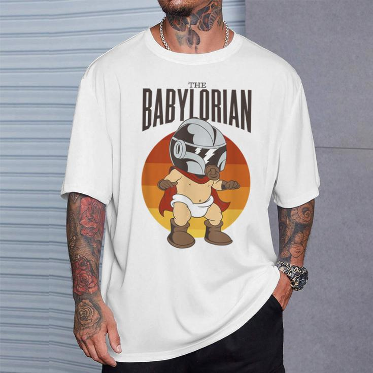 The Babylorian Cute Baby With Helmet Space Sci Fi Parody T-Shirt Gifts for Him