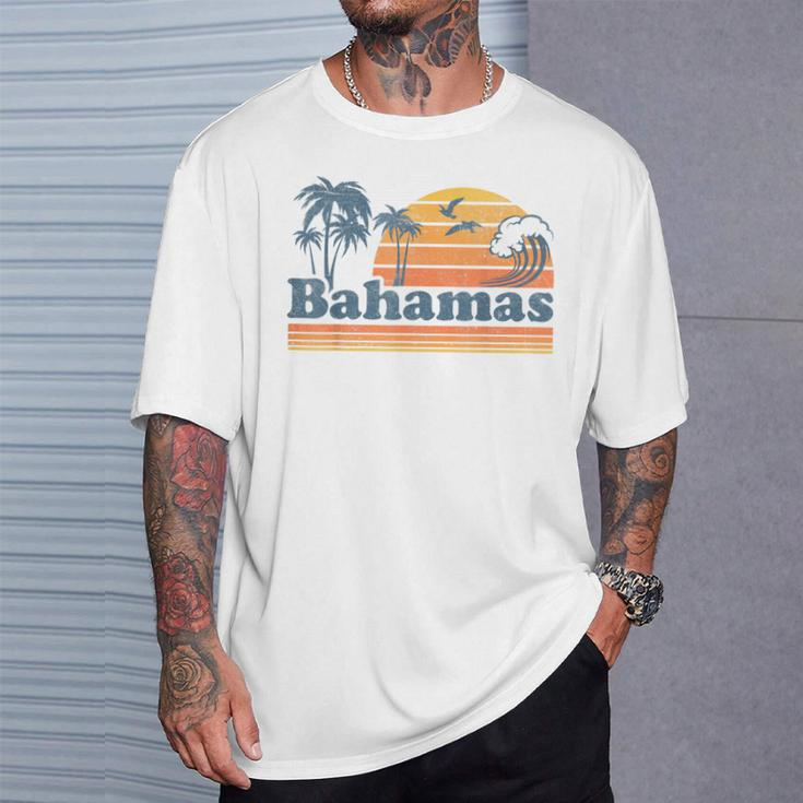 Bahamas Beach Summer Vacation Sunset Vintage 70'S Retro T-Shirt Gifts for Him