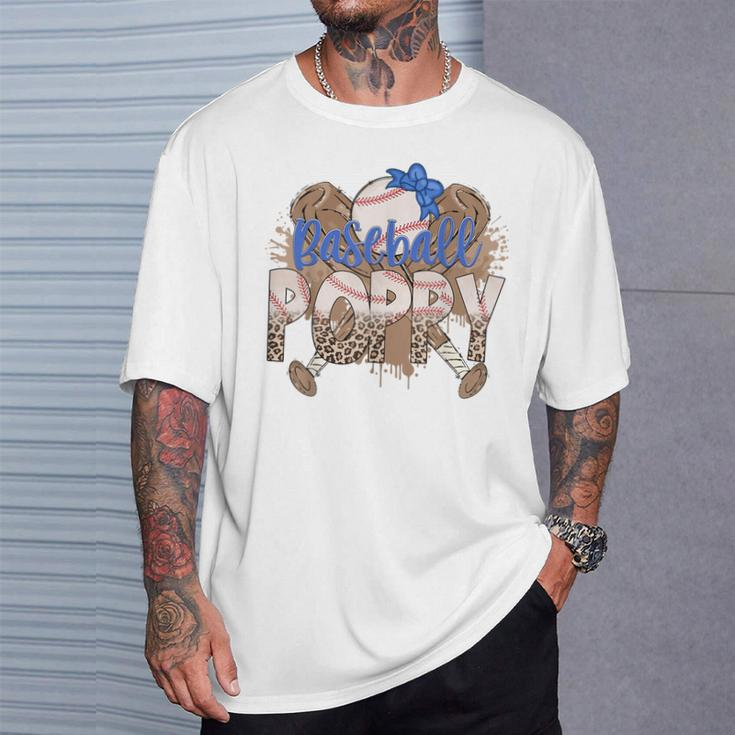 Baseball Poppy Vintage Leopard Baseball Pride T-Shirt Gifts for Him