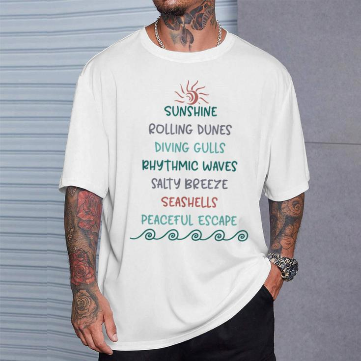 Beach Sights And Sounds Of Coastal Living T-Shirt Gifts for Him