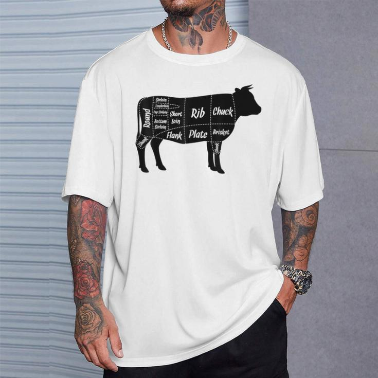 Beef Butcher Cow Cuts Diagram T-Shirt Gifts for Him