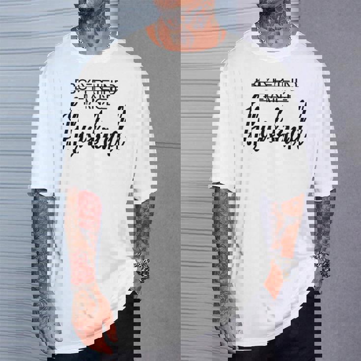 Boyfriend Fiancé Husband Just Married Wedding Matching T-Shirt Gifts for Him