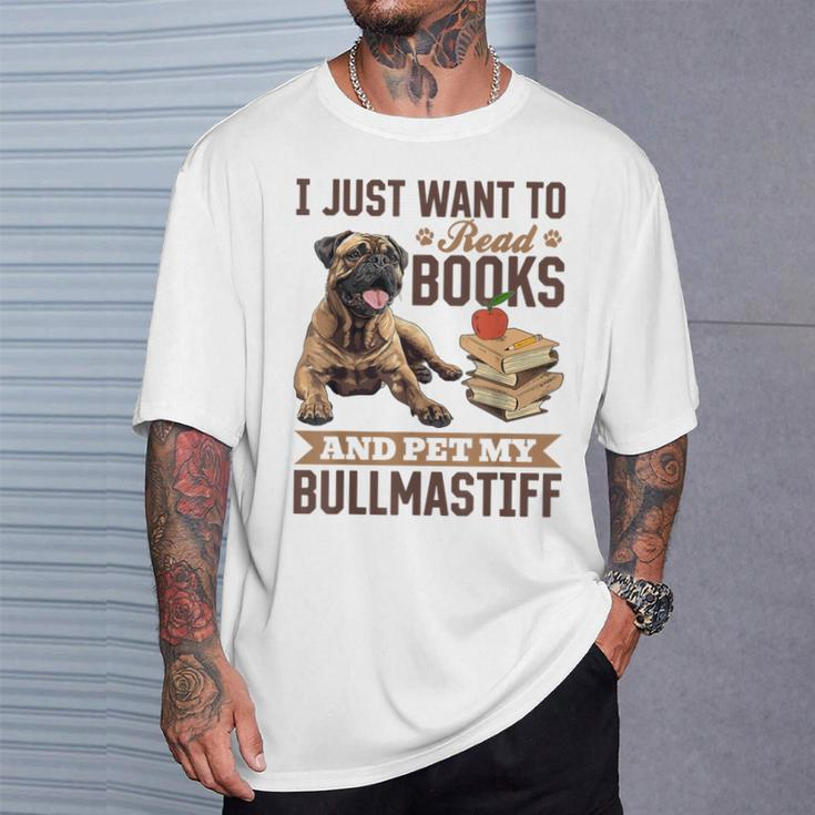 Bullmastiff Hunderasse Ich Möchte Nur Bücher Lesen Und Meine Streicheln T-Shirt Geschenke für Ihn