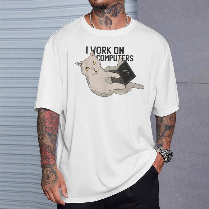 Cat Cat Kitten Programmer Computer Science T-Shirt Geschenke für Ihn