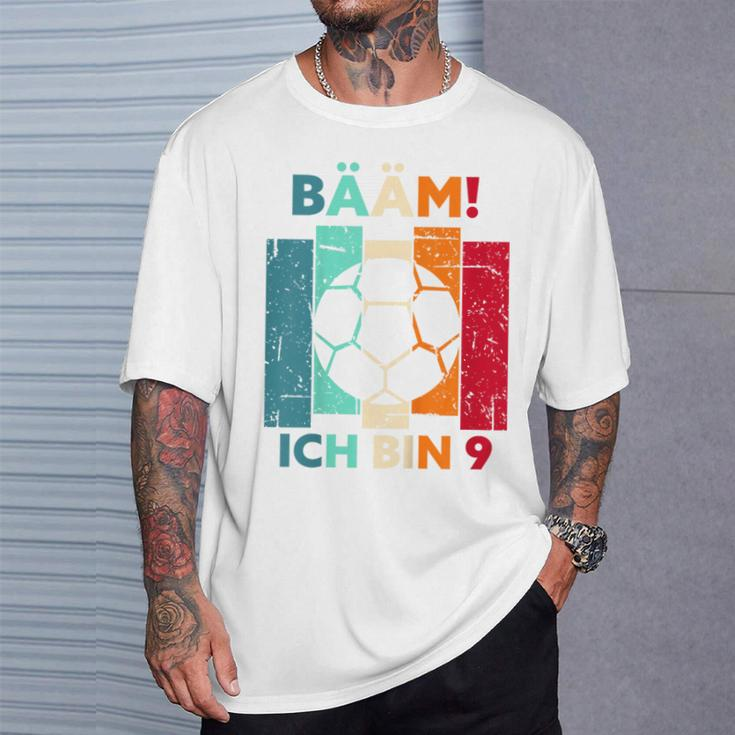 Children's Bäm Ich Bin 9 Neun Jahre Junge 9Th Birthday Football T-Shirt Geschenke für Ihn