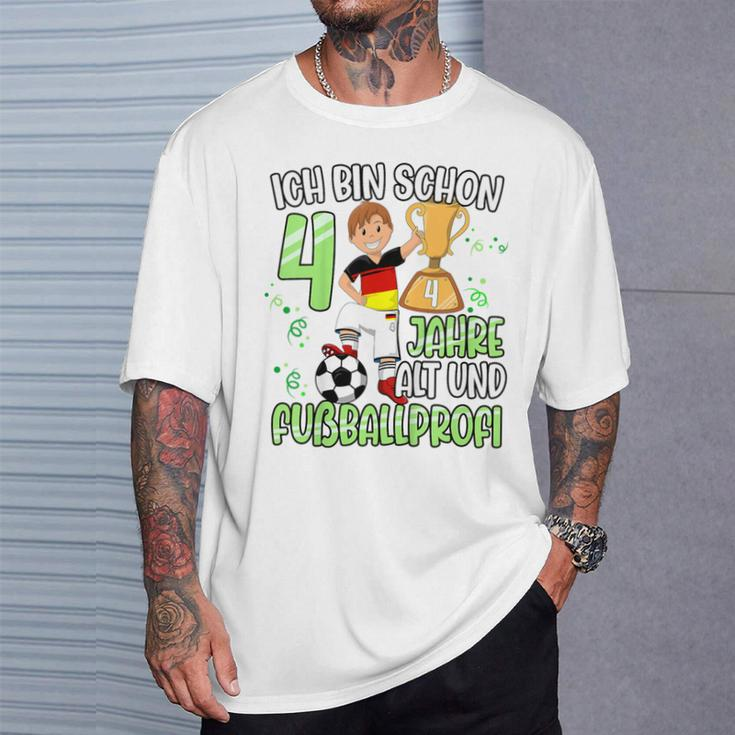 Children's Football Boy 4Th Birthday Ich Bin Schon 4 Jahre 80 T-Shirt Geschenke für Ihn