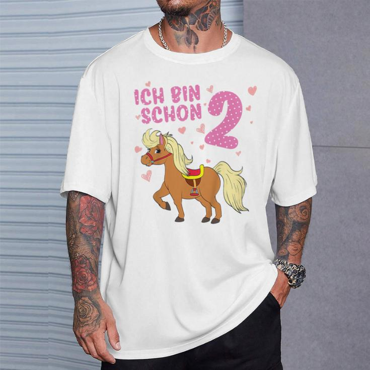 Children's Ich Bin Schon 2 Pferd Zwei Jahre Pony 2 Geburtstag T-Shirt Geschenke für Ihn