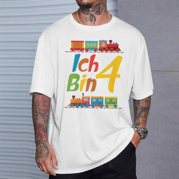 Children's Junge Geburtstag 4 Jahre Zug Railway Four Birthday T-Shirt Geschenke für Ihn