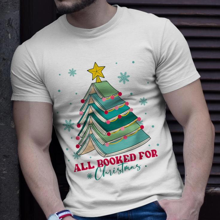 Christmas Book Tree Retro All Booked For Christmas Book Tree T-Shirt Gifts for Him