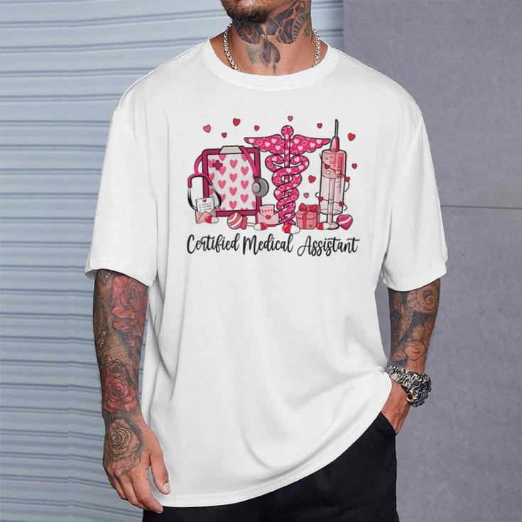 Cma Certified Medical Assistant Hearts Valentine's Day T-Shirt Gifts for Him