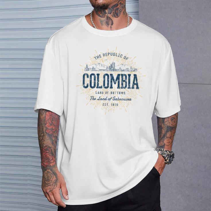 Colombia Retro Style Vintage Colombia T-Shirt Geschenke für Ihn