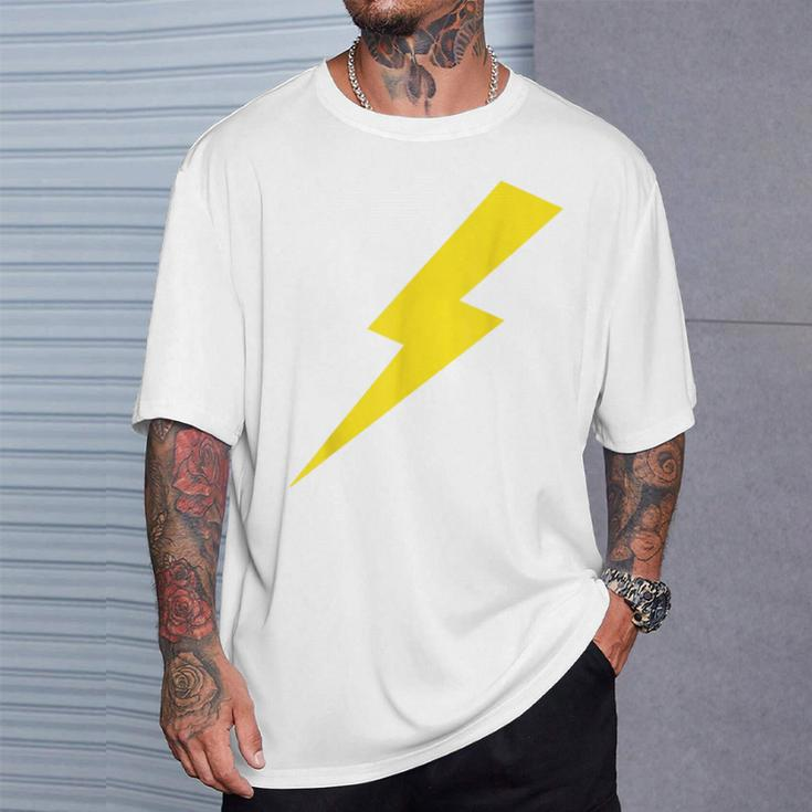 Cool Lightning Bolt Yellow Print T-Shirt Gifts for Him
