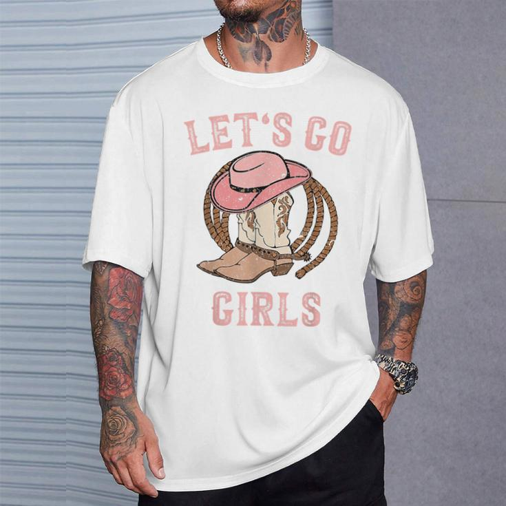 Cowboy Hat Boots Let's Go Girls Western Cowgirls Cowgirl T-Shirt Gifts for Him