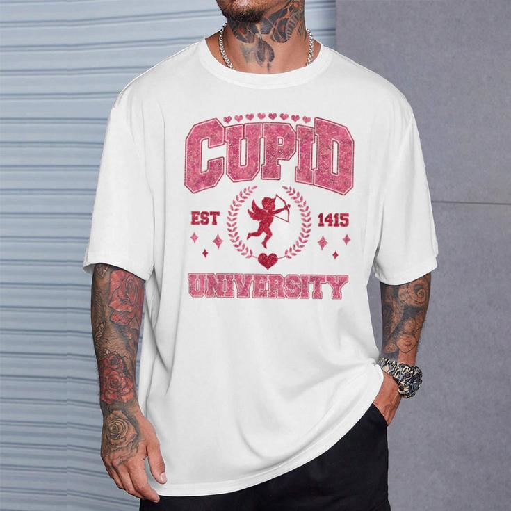 Cupid University Valentine's Day Pink Sweetheart Gf Bf Women T-Shirt Gifts for Him