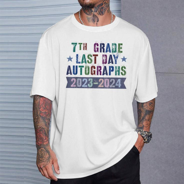Cute 7Th Grade Last Day School Autographs 2024 Sign My T-Shirt Gifts for Him