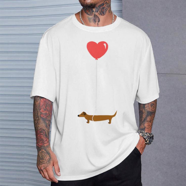 Cute Dachshund Weenie Love Balloon Dog Lover T-Shirt Gifts for Him