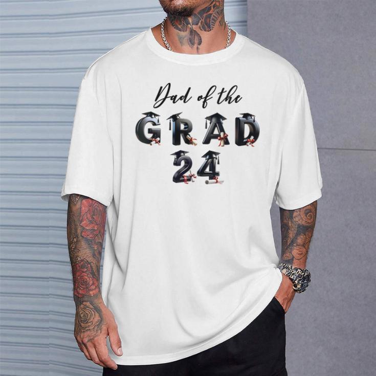 Damen Papa Der Graduate Classon 2024 Mit-Ausschnitt T-Shirt Geschenke für Ihn