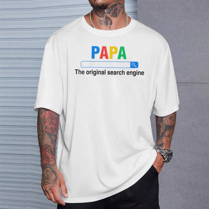 Damen Papa Die Original-Suchmaschine Lustigeratertag Mit-Ausschnitt T-Shirt Geschenke für Ihn