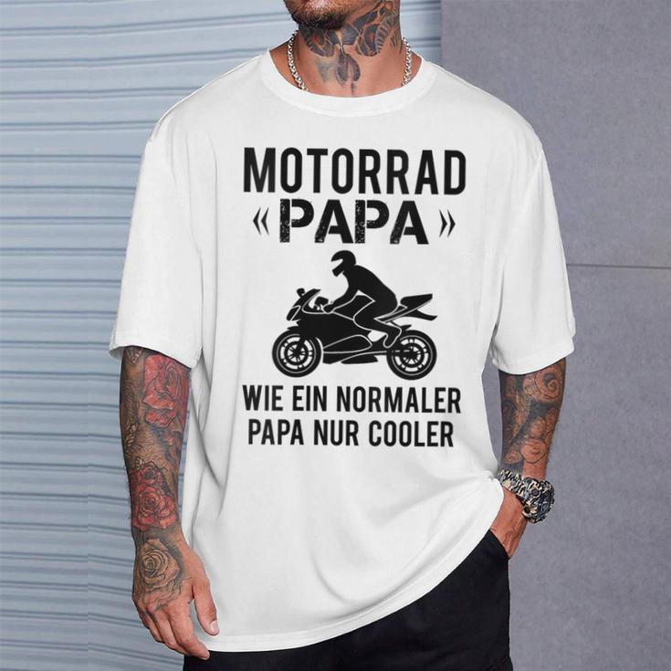 Damen Sportbike Motorradfahrer Spruch Herren Motorrad Papaater Mit-Ausschnitt T-Shirt Geschenke für Ihn