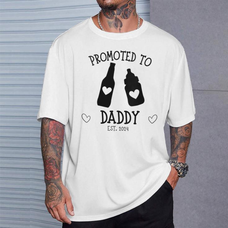 Damen Zum Papa Befördert 2024 Enthüllungon Neuemater Sohnater Wird Baby Mit-Ausschnitt T-Shirt Geschenke für Ihn