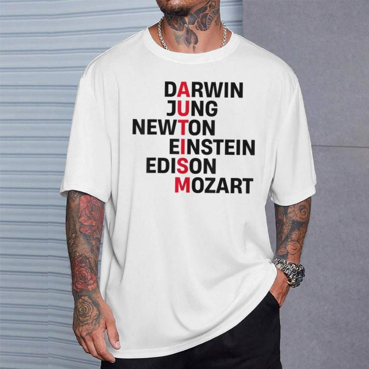 Darwin Jung Newton Einstein Edison Mozart Autism Awareness T-Shirt Gifts for Him