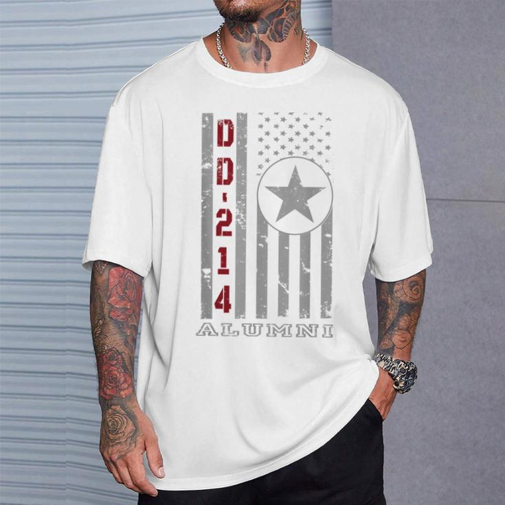 Dd214 Alumni Vintage American Flag Veteran T-Shirt Gifts for Him