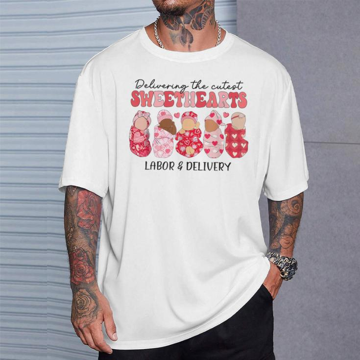 Delivering The Cutest Sweethearts Labor Delivery Valentine's T-Shirt Gifts for Him