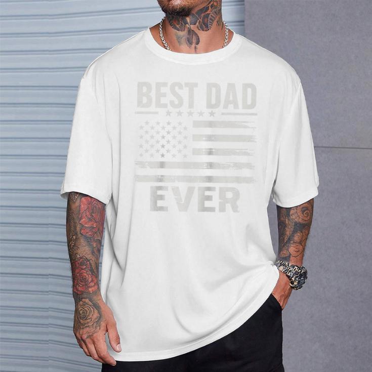 Der Beste Papa Aller Zeiten Imintage-Stil Mit Us-Amerikanischer Flagge Zumatertag Raglan T-Shirt Geschenke für Ihn