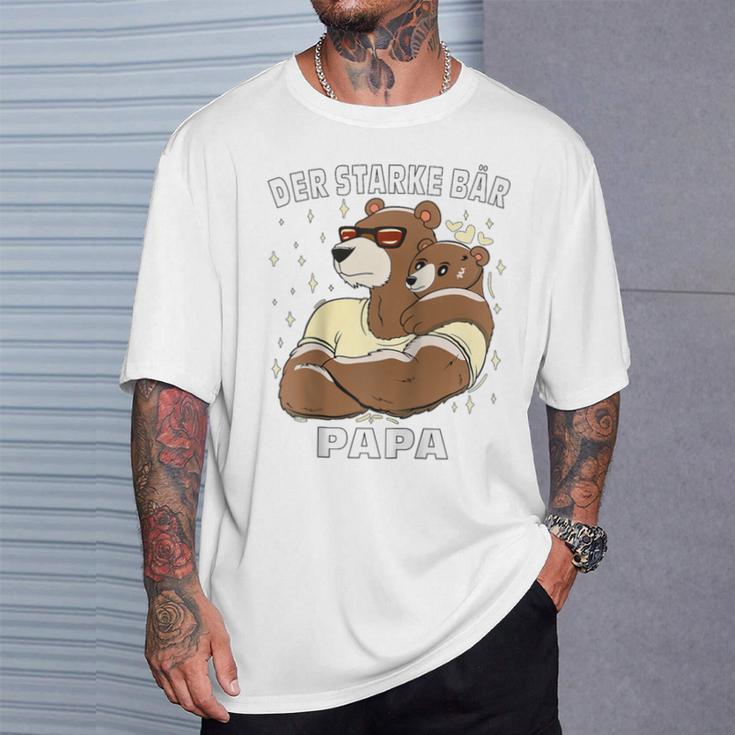 Der Starke Bär Papaatertag Männertag Bärater Papa Raglan T-Shirt Geschenke für Ihn