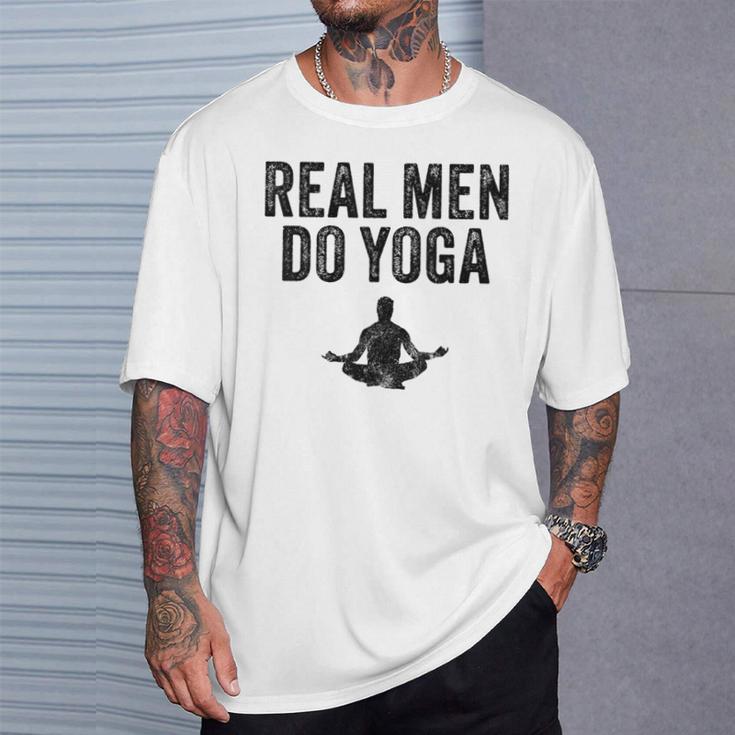 Echte Männer Machen Yoga intage Gray S T-Shirt Geschenke für Ihn