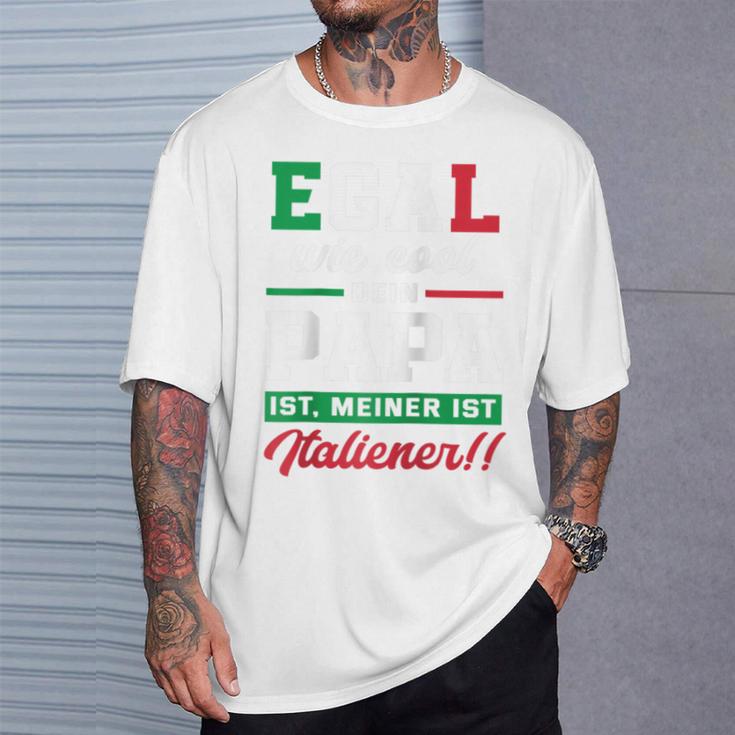 Egal Wie Cool Dein Papa Ist Meiner Ist Italiener Italien Raglan T-Shirt Geschenke für Ihn