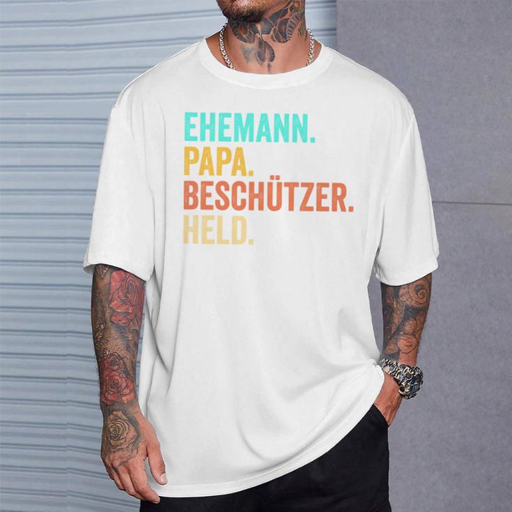 Ehemann Papa Beschützer Heldatertag T-Shirt Geschenke für Ihn