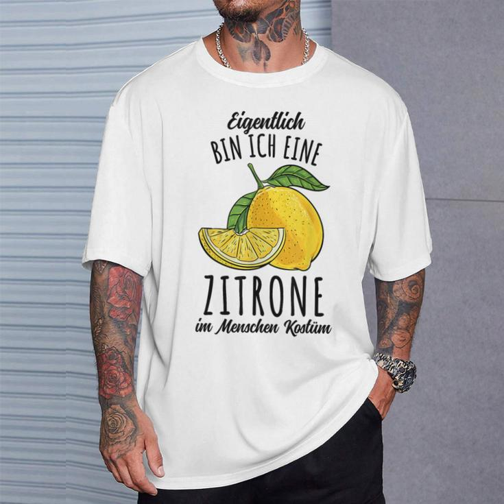 Eigentlich Bin Ich Eine Zitrone Kostüm T-Shirt Geschenke für Ihn