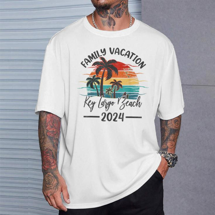 Family Vacation 2024 Vintage Florida Key Largo Beach T-Shirt Gifts for Him