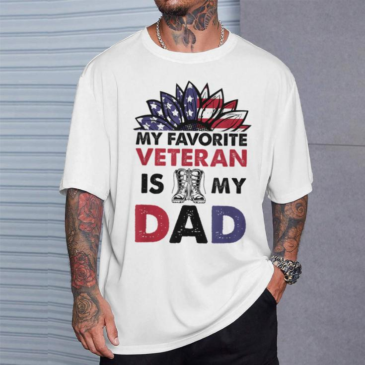 Father Veterans Day My Favorite Veteran Is My Dad Proud Kids T-Shirt Gifts for Him
