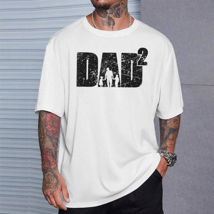 Father's Day Ater Werden Zweifacher Papa Zwei Kinder T-Shirt Geschenke für Ihn