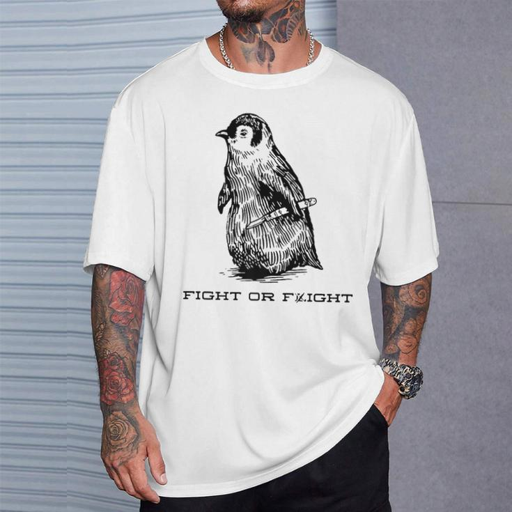 Fight Or Flight Penguin Pun Fight Or Flight Meme T-Shirt Gifts for Him