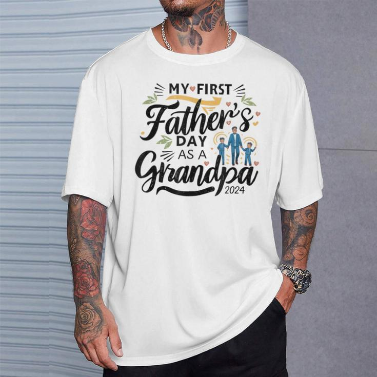 My First Father's Day As A Grandpa 2024 First Grandpa Day T-Shirt Gifts for Him