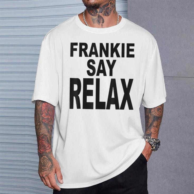 Frankie Say Relax Retro Vintage Style Blue T-Shirt Geschenke für Ihn