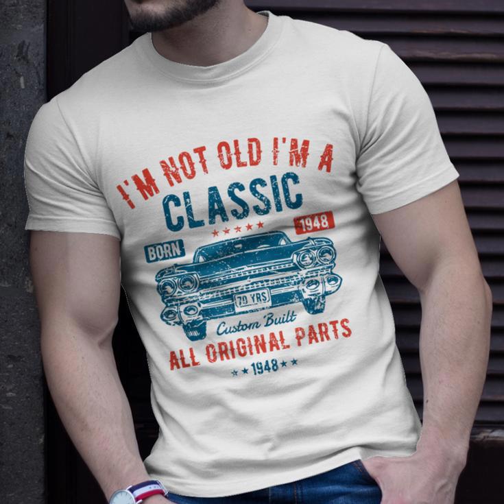 75Th Birthday 75 Years Old Classic Car Born 1948 T-Shirt Gifts for Him