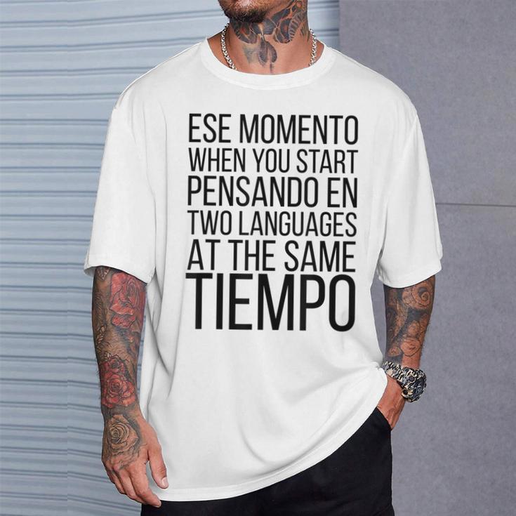 Bilingual English Español Spanish Ingles Spanglish Gray T-Shirt Geschenke für Ihn