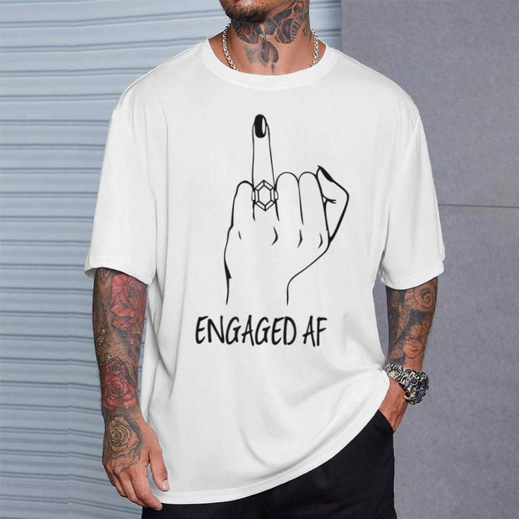 Engaged Af Bride Finger Future Engagement Diamond Ring T-Shirt Gifts for Him