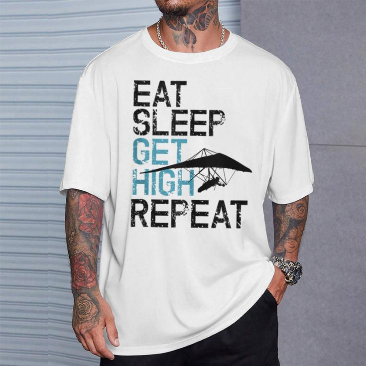 Hang Gliding Eat Sleep Get High T-Shirt Gifts for Him