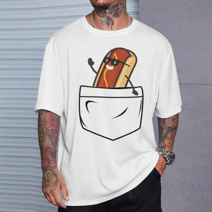 Hotdog In A Pocket Meme Grill Cookout Barbecue Joke T-Shirt Gifts for Him