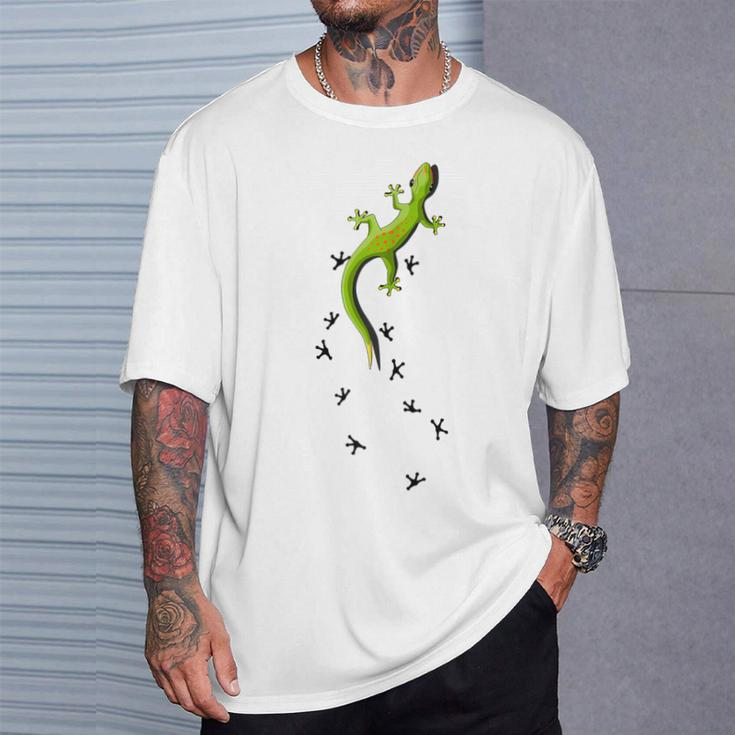 Für Echsen & Reptilien Fans Kletternder Salamander Gecko T-Shirt Geschenke für Ihn