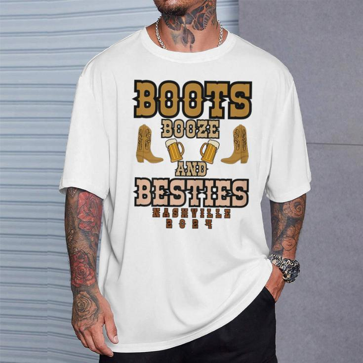 Girls Trip Nashville 2024 Boots Booze & Besties Weekend T-Shirt Gifts for Him