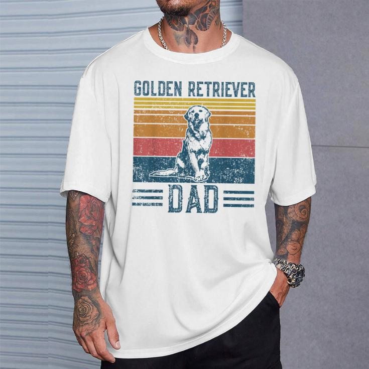 Golden Dad Vintage Golden Retriever Dad T-Shirt Geschenke für Ihn