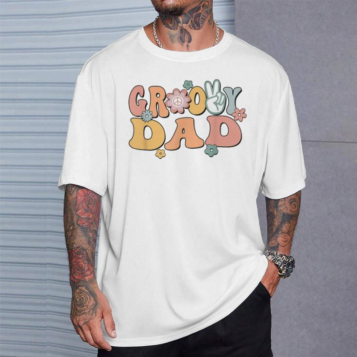 Groovy Dad Retro Father Matching Family 1St Birthday Party T-Shirt Gifts for Him
