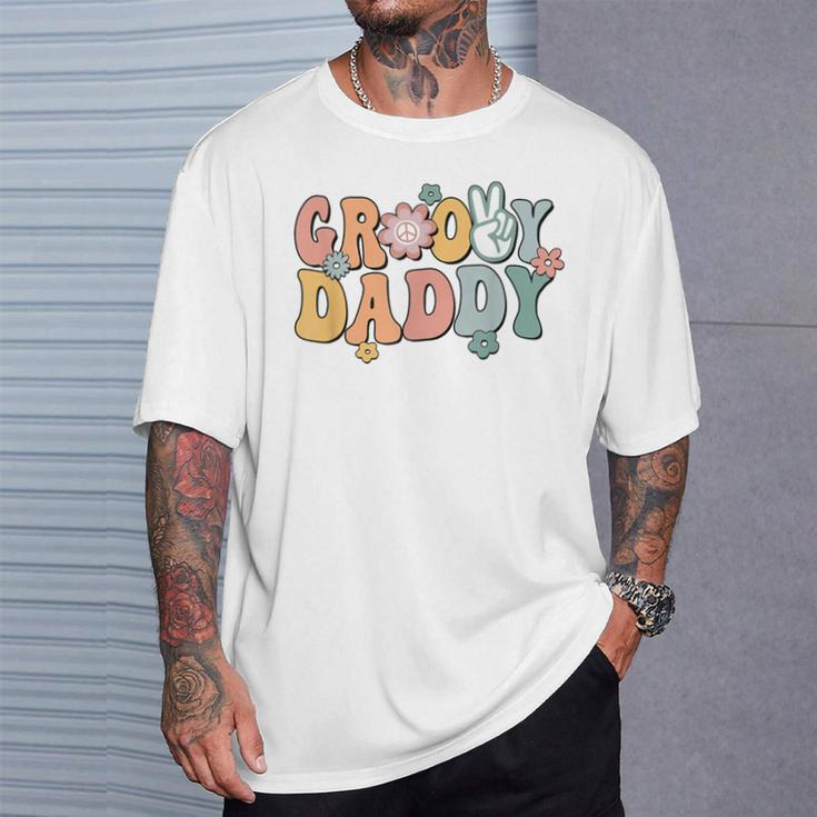 Groovy Daddy Retro Dad Matching Family 1St Birthday Party T-Shirt Gifts for Him