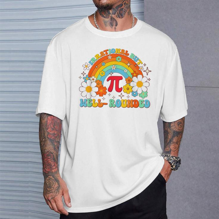 Groovy Irrational But Well Rounded Pi Day Celebration Math T-Shirt Gifts for Him